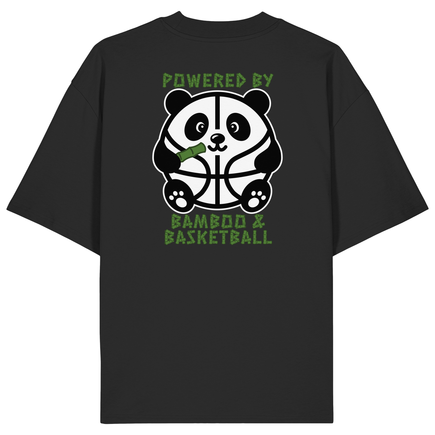 Basketball Panda Backprint - Organic Oversize Shirt