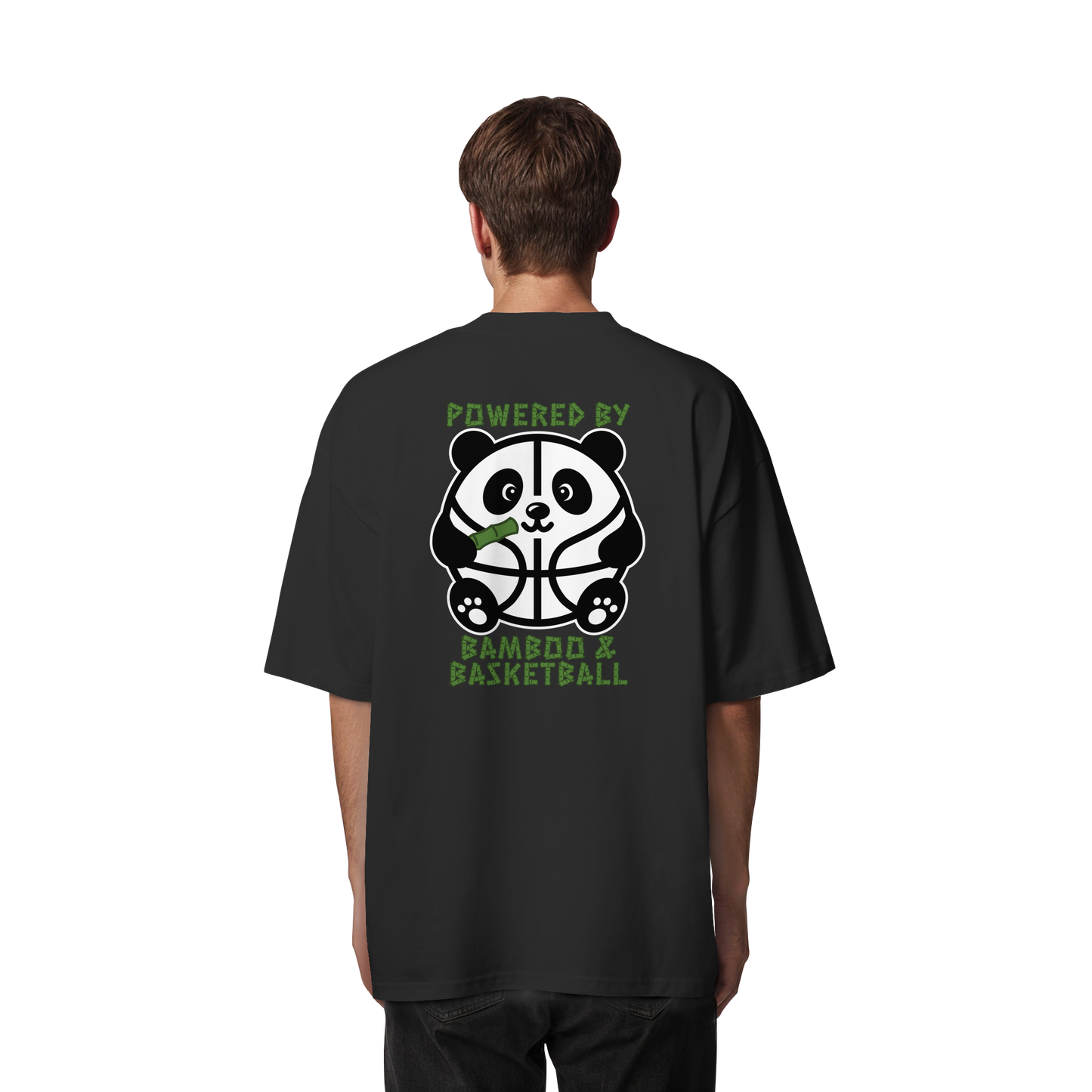 Basketball Panda Backprint - Organic Oversize Shirt