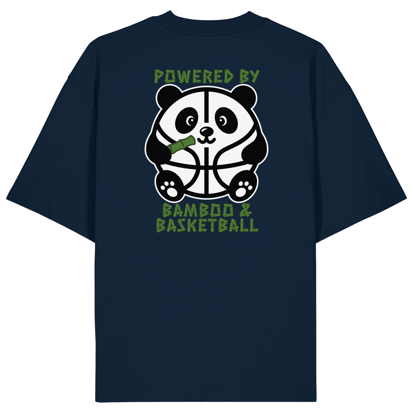 Basketball Panda Backprint - Organic Oversize Shirt
