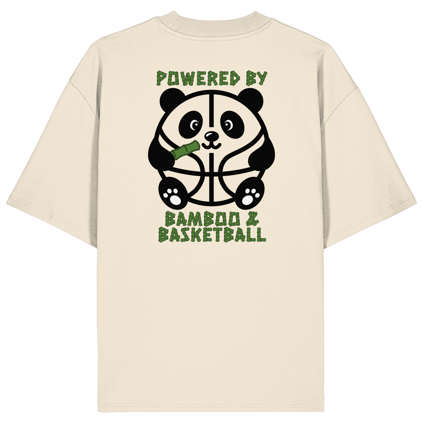 Basketball Panda Backprint - Organic Oversize Shirt