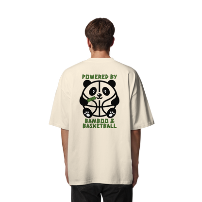 Basketball Panda Backprint - Organic Oversize Shirt
