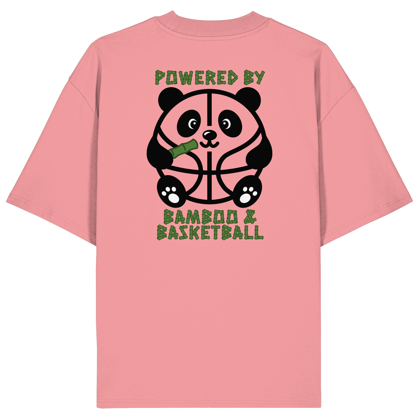 Basketball Panda Backprint - Organic Oversize Shirt