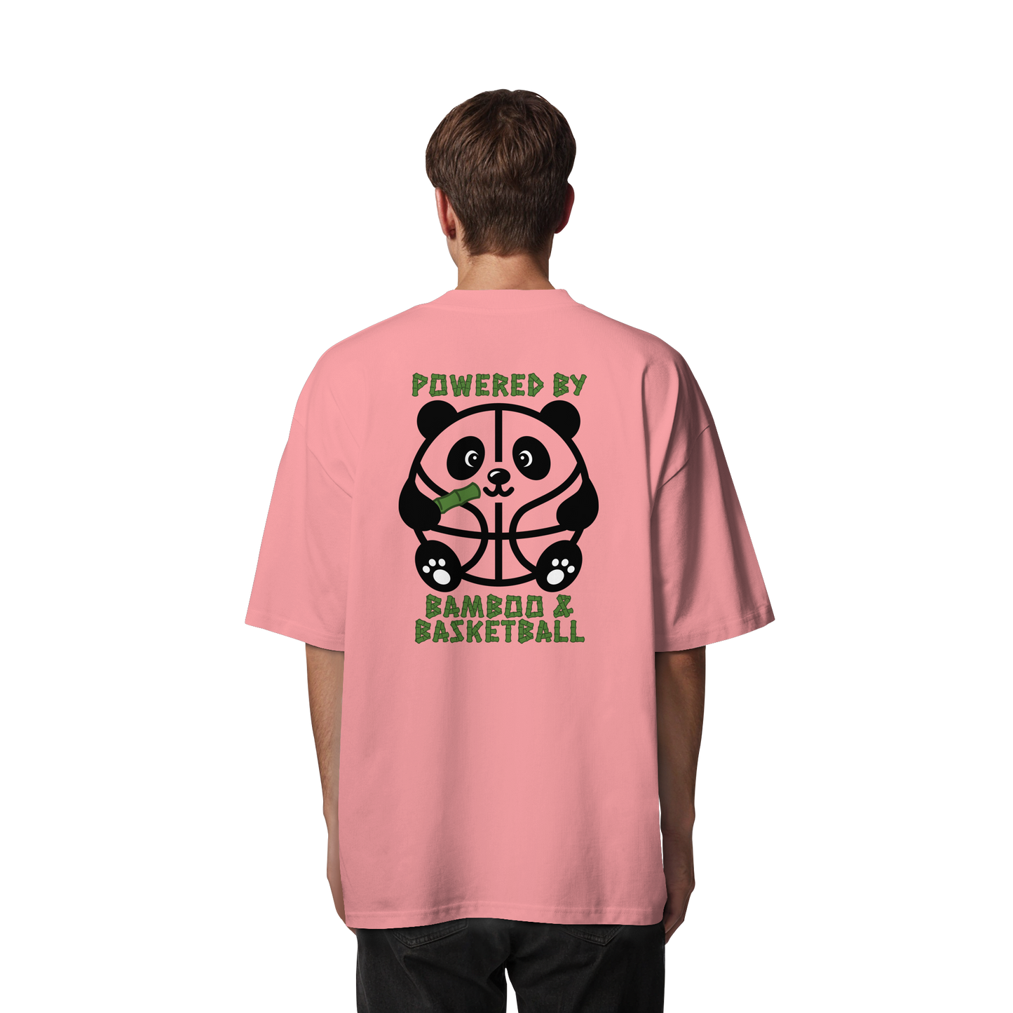 Basketball Panda Backprint - Organic Oversize Shirt