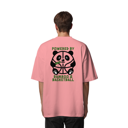 Basketball Panda Backprint - Organic Oversize Shirt