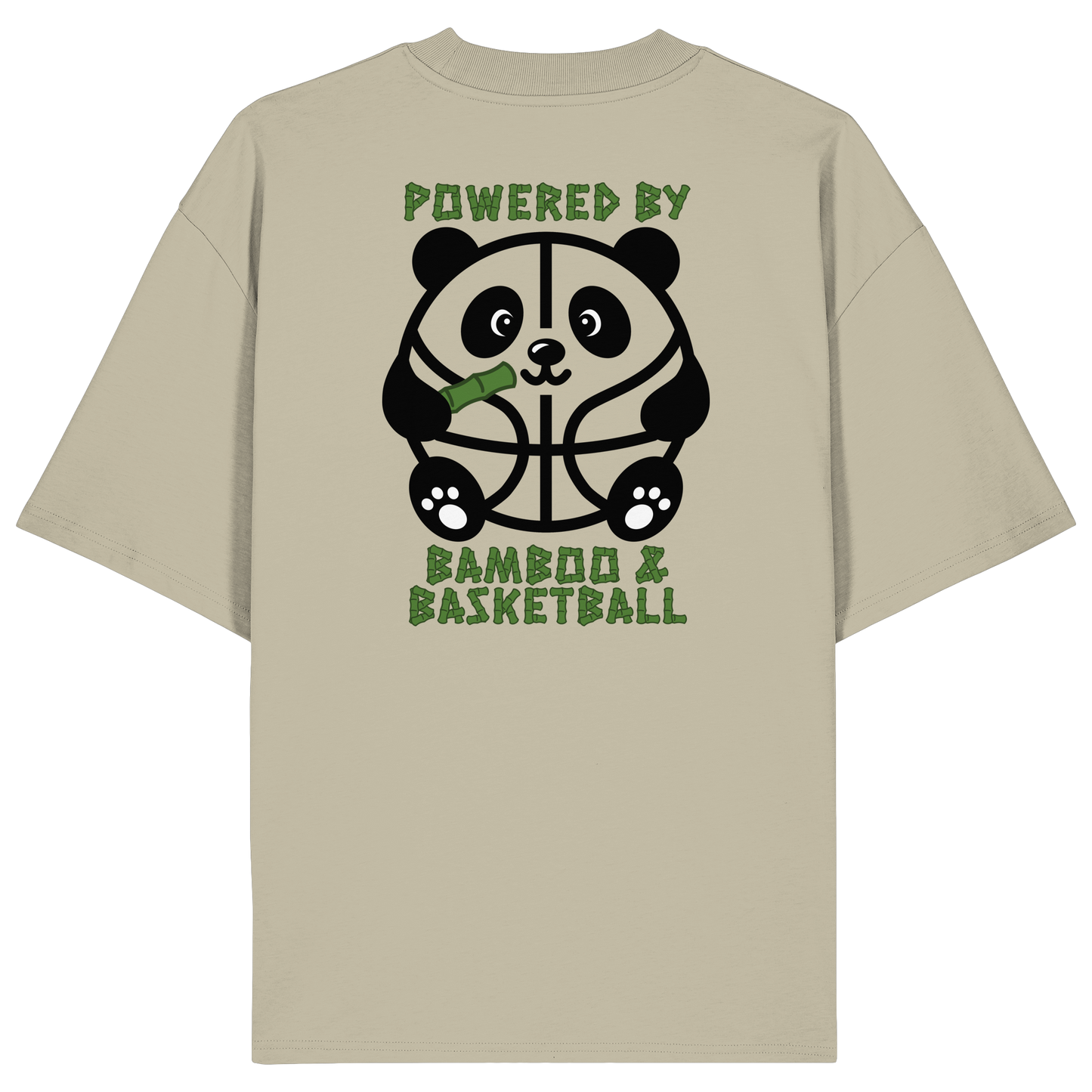 Basketball Panda Backprint - Organic Oversize Shirt