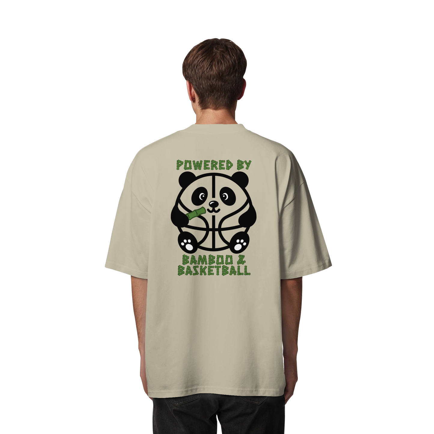 Basketball Panda Backprint - Organic Oversize Shirt
