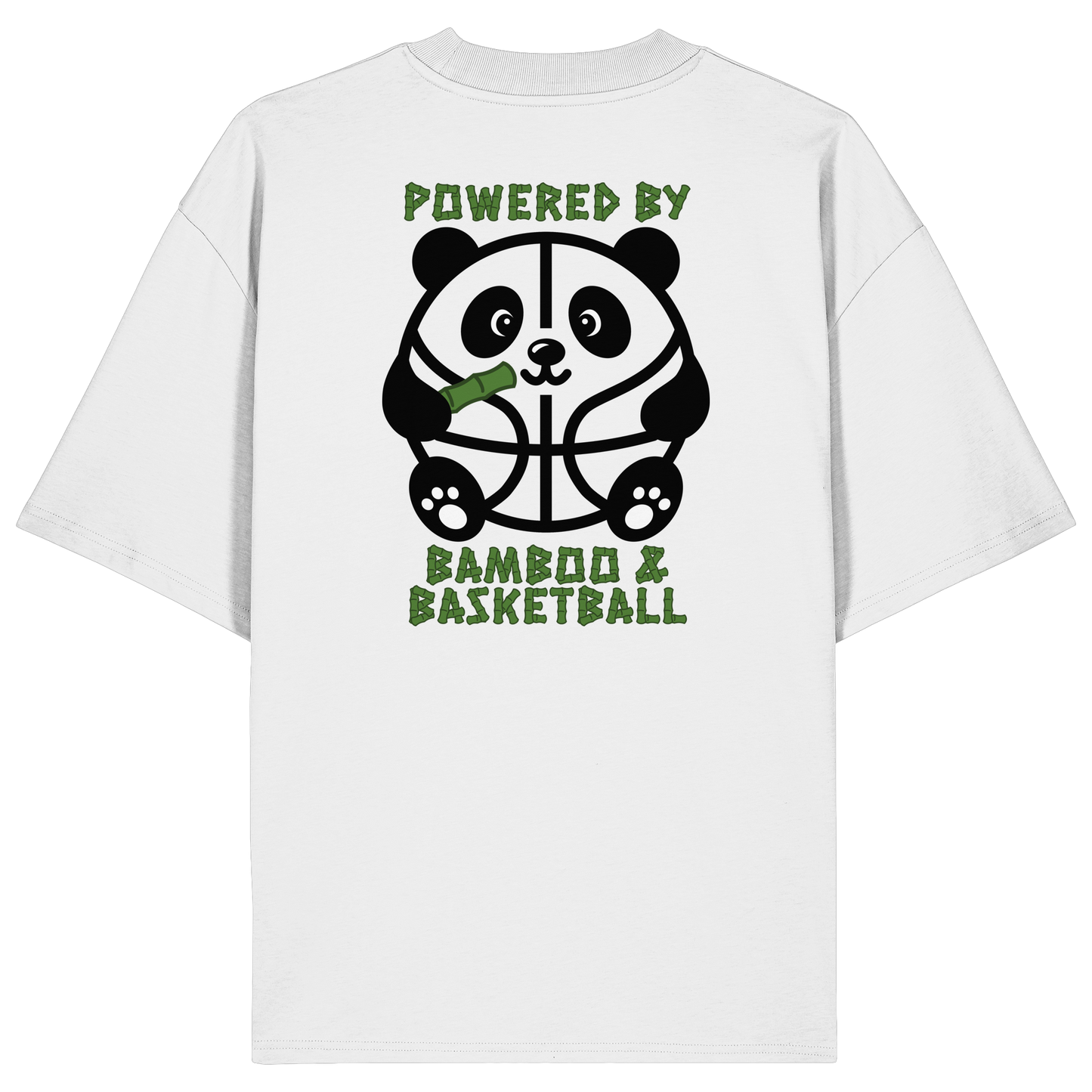 Basketball Panda Backprint - Organic Oversize Shirt