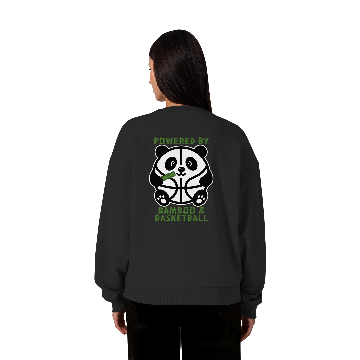 Basketball Panda Backprint - Organic Oversize Sweatshirt