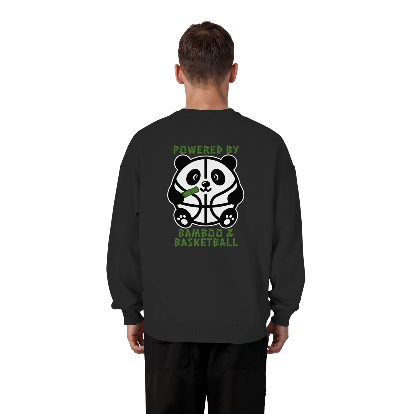 Basketball Panda Backprint - Organic Oversize Sweatshirt