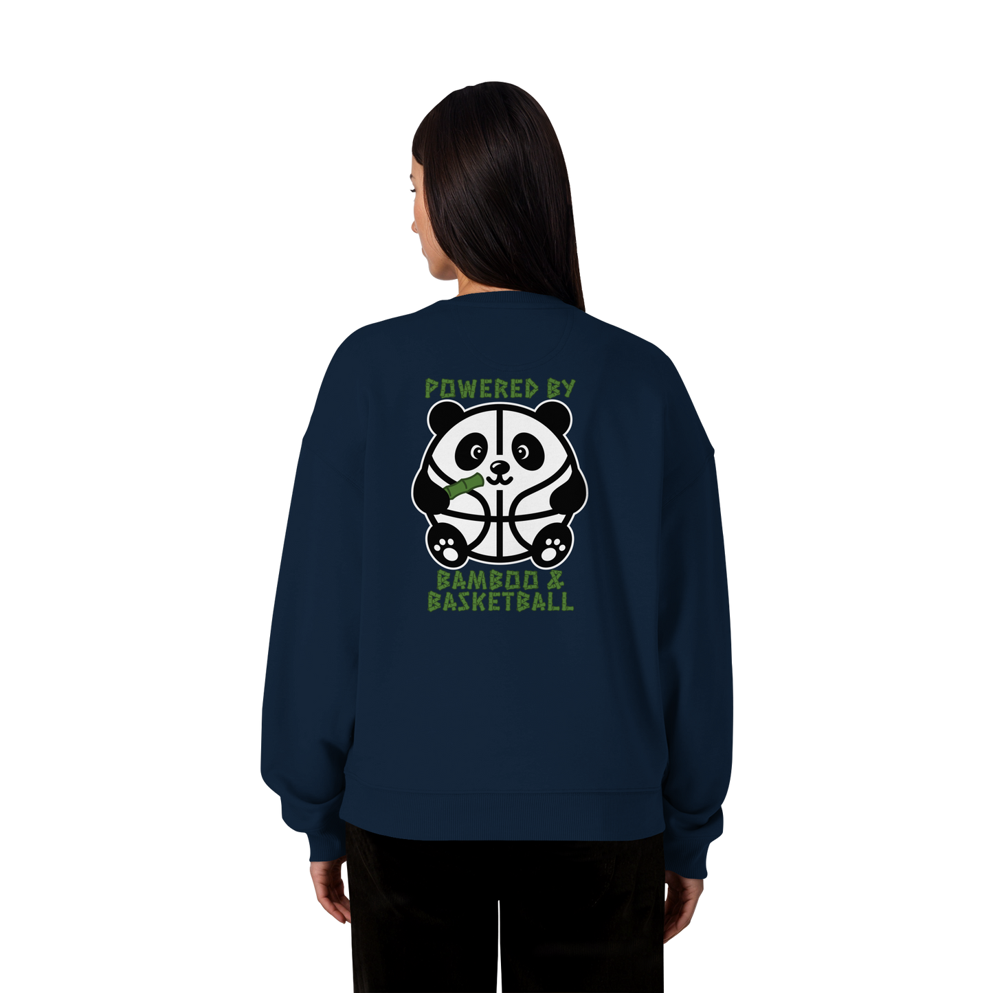 Basketball Panda Backprint - Organic Oversize Sweatshirt