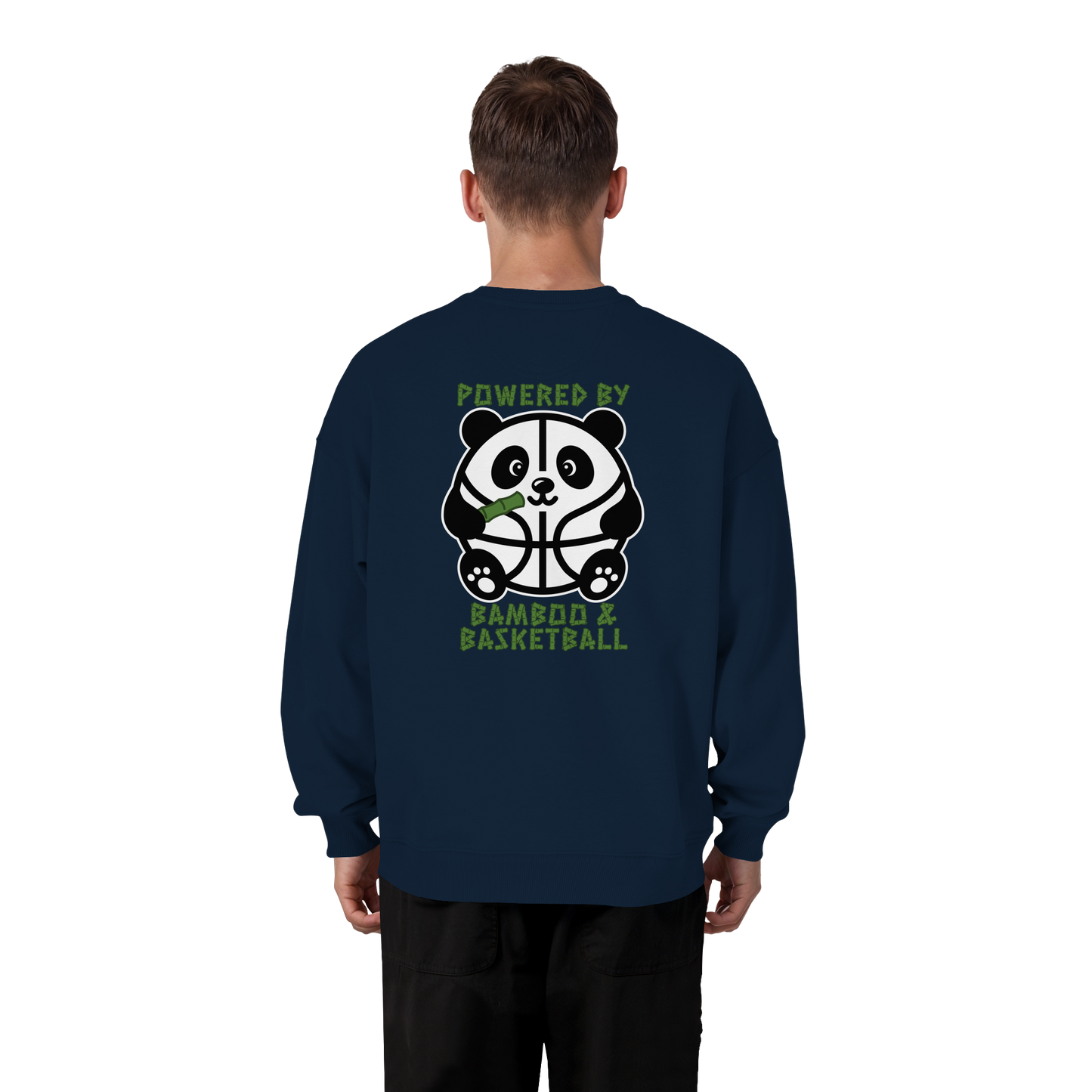 Basketball Panda Backprint - Organic Oversize Sweatshirt