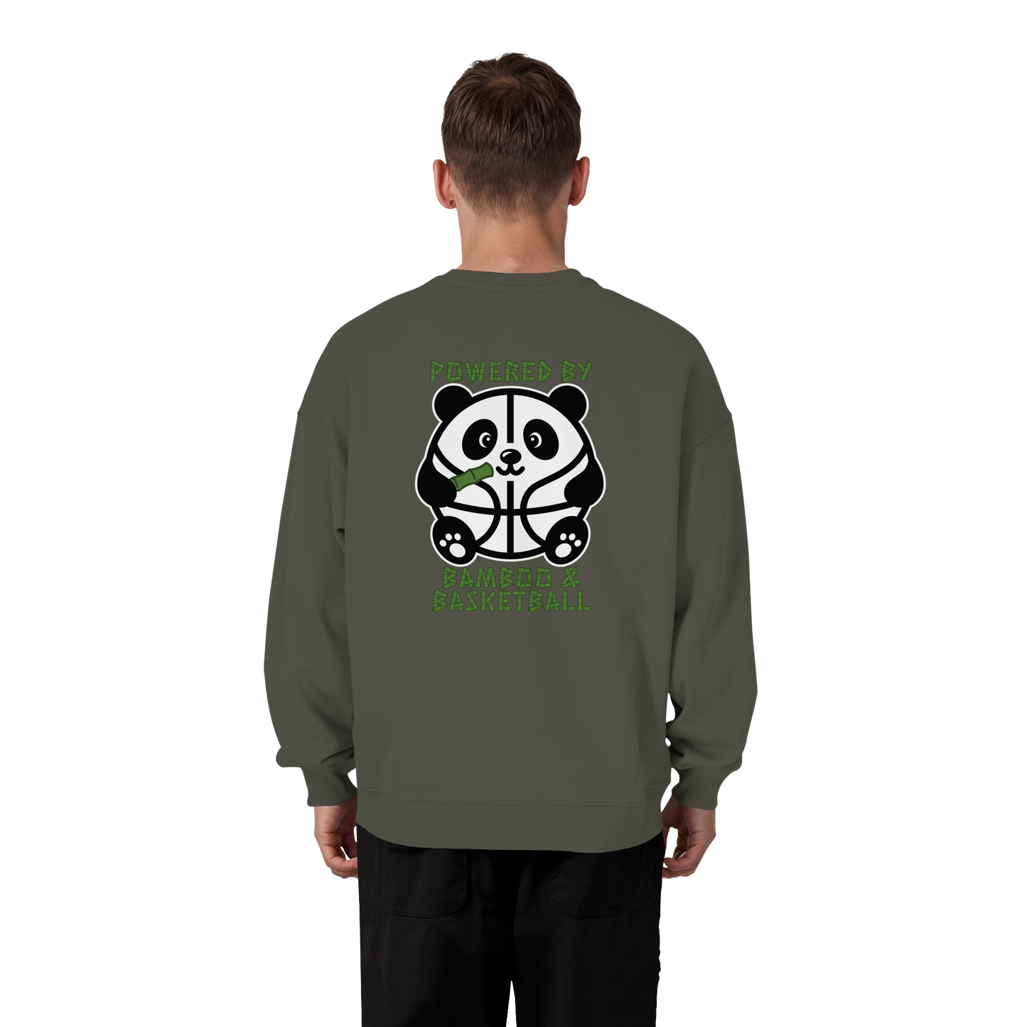 Basketball Panda Backprint - Organic Oversize Sweatshirt