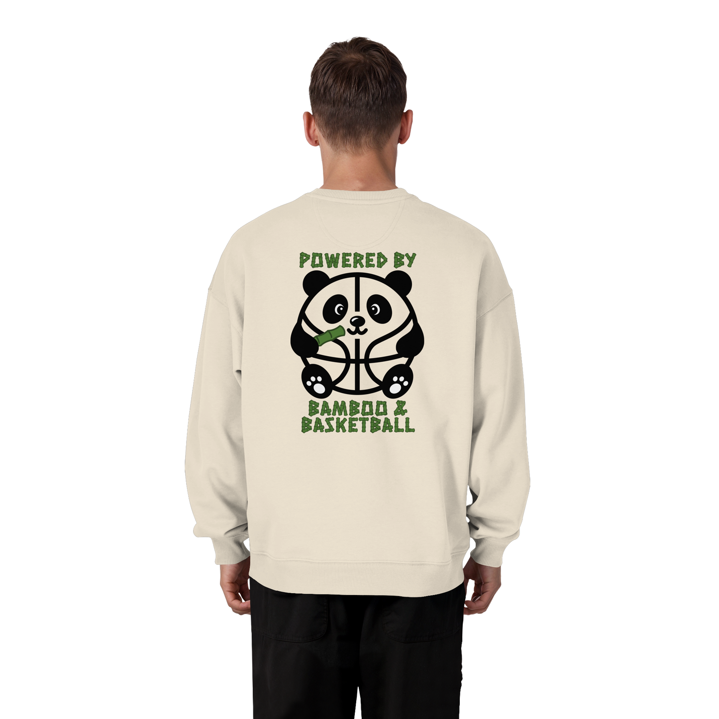 Basketball Panda Backprint - Organic Oversize Sweatshirt