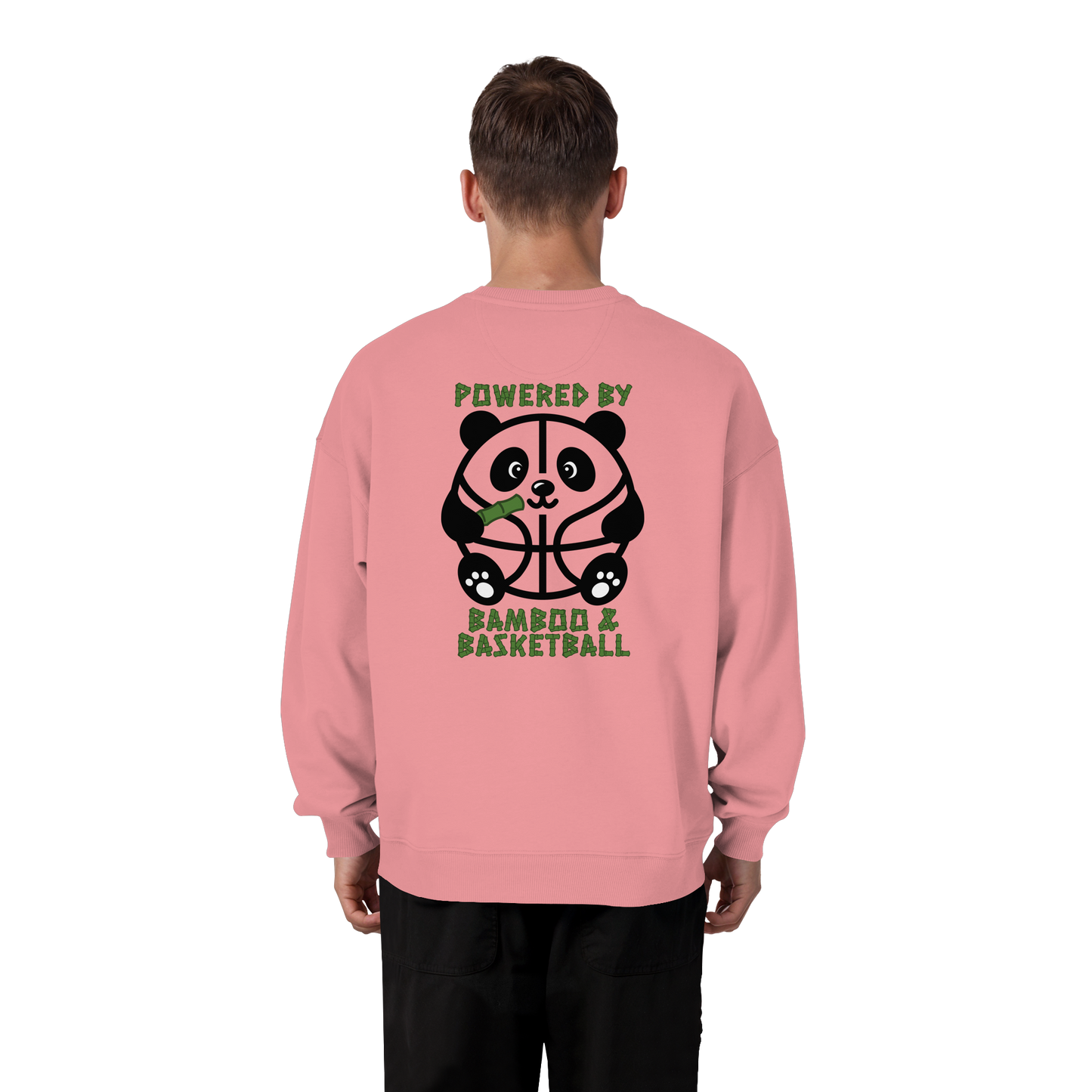 Basketball Panda Backprint - Organic Oversize Sweatshirt