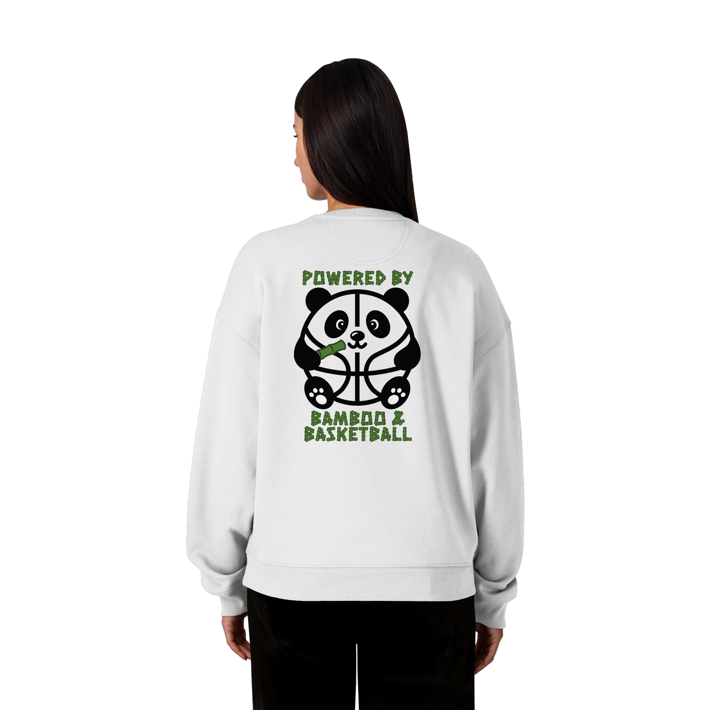 Basketball Panda Backprint - Organic Oversize Sweatshirt