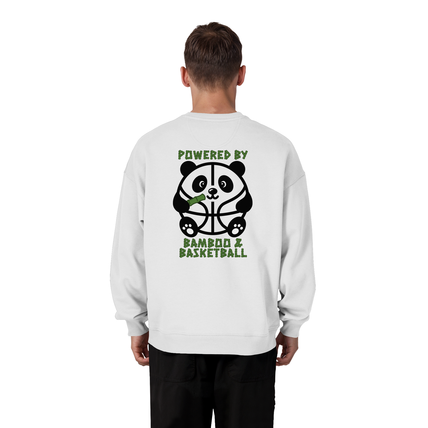Basketball Panda Backprint - Organic Oversize Sweatshirt
