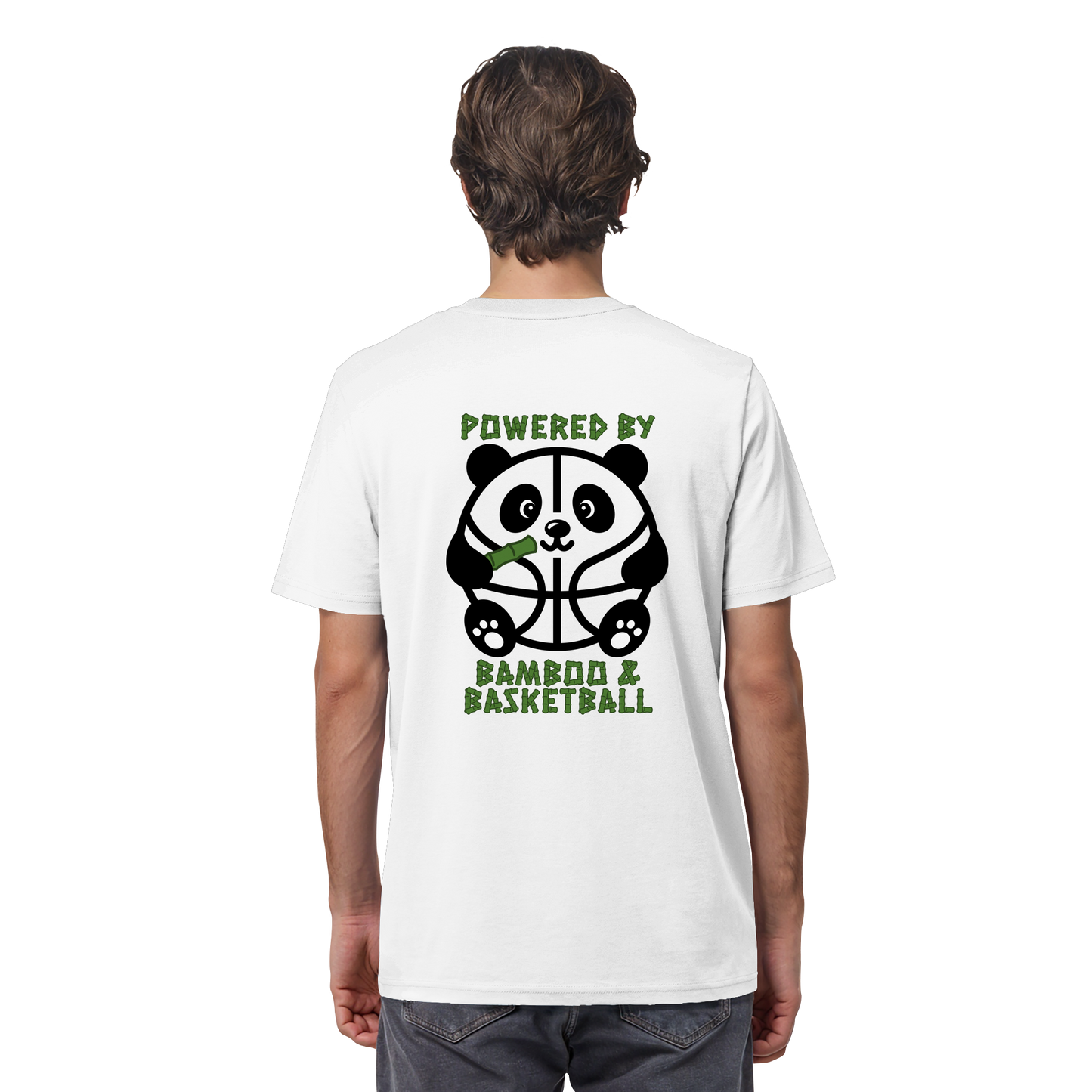Basketball Panda Backprint - Organic Shirt