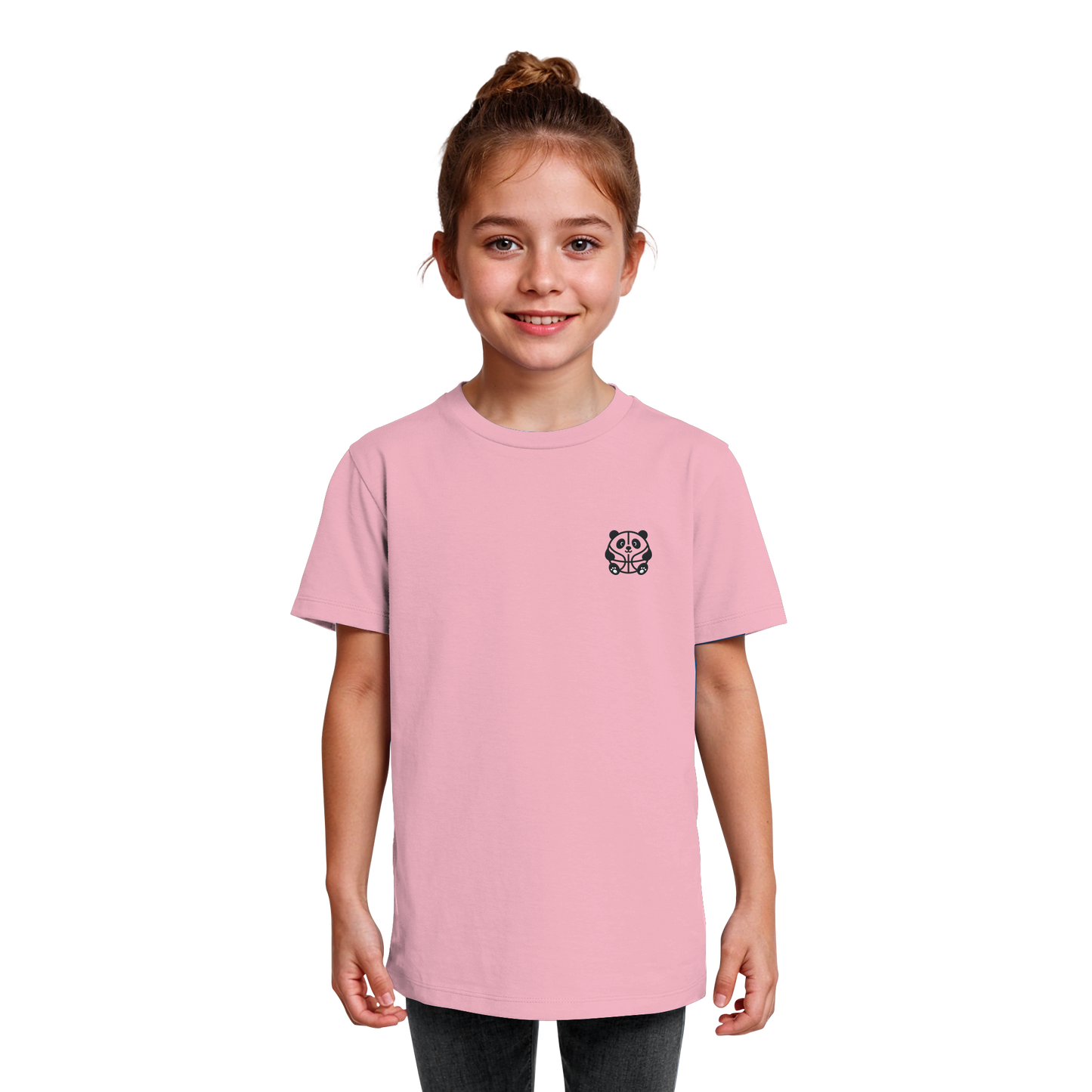 Basketball Panda Backprint - Kids Organic Shirt