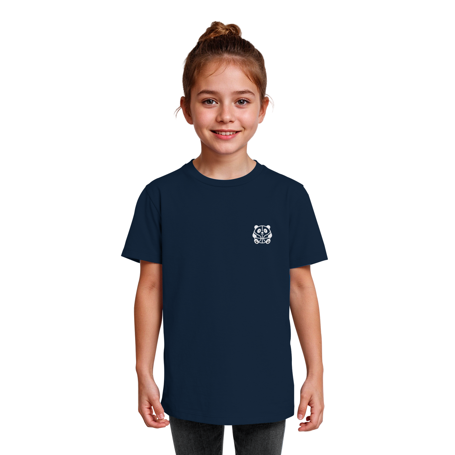 Basketball Panda Backprint - Kids Organic Shirt