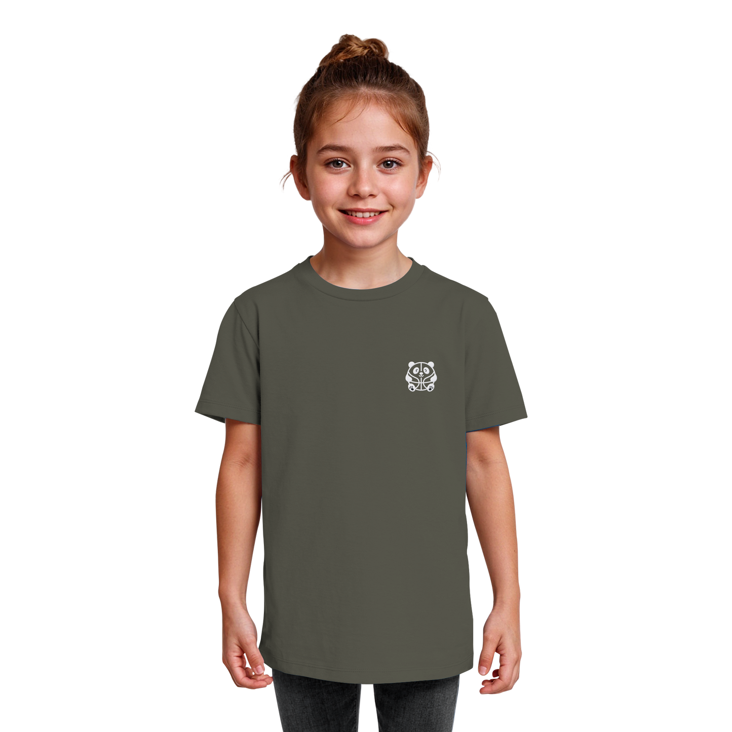 Basketball Panda Backprint - Kids Organic Shirt