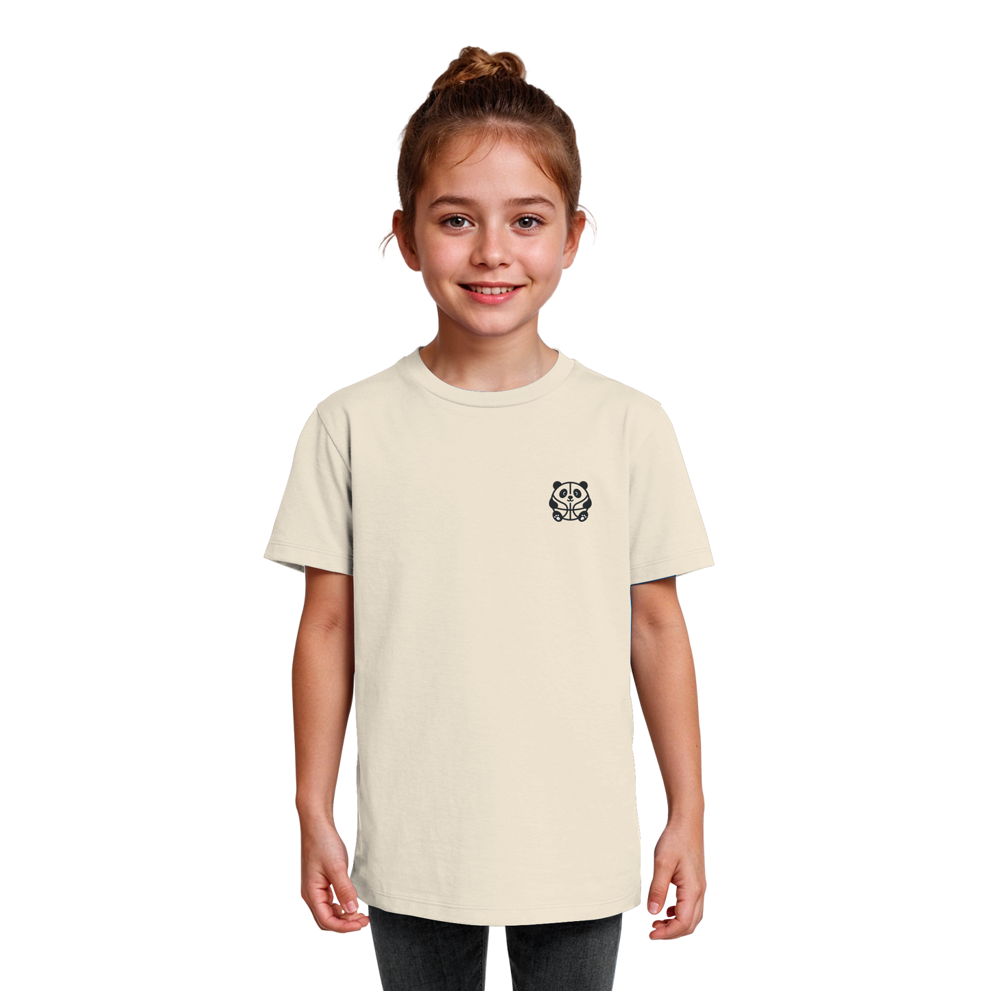 Basketball Panda Backprint - Kids Organic Shirt