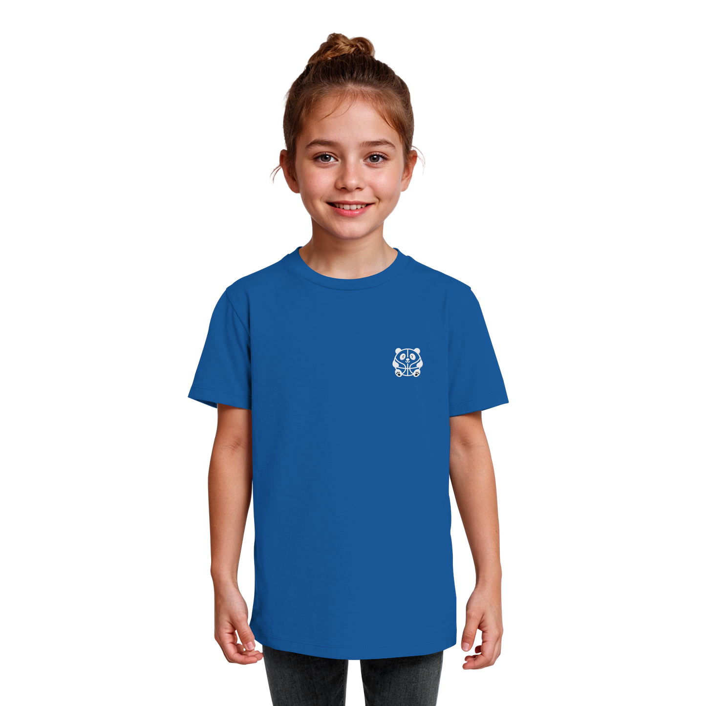 Basketball Panda Backprint - Kids Organic Shirt