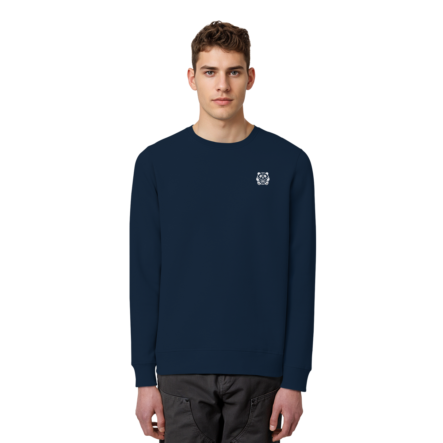 Basketball Panda Backprint - Organic Basic Unisex Sweatshirt