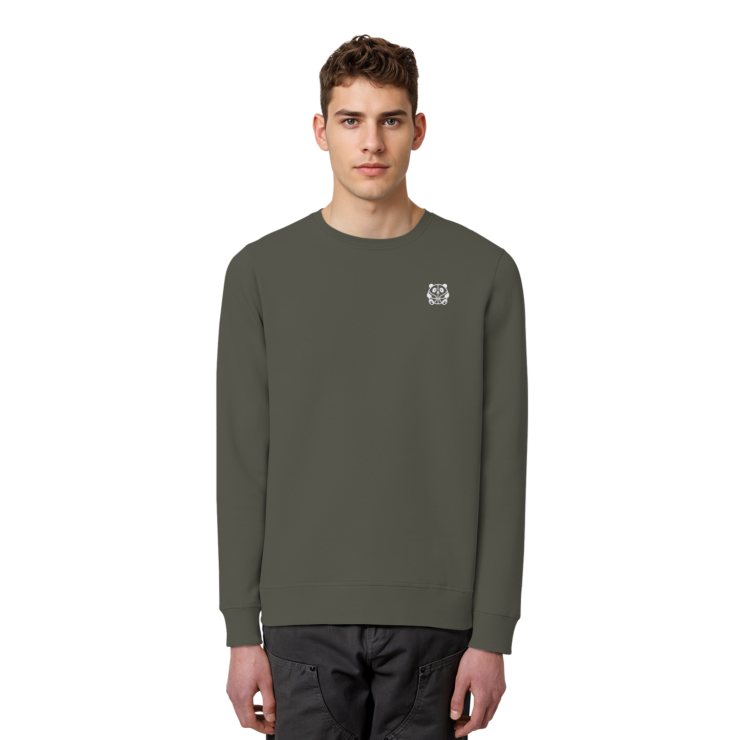Basketball Panda Backprint - Organic Basic Unisex Sweatshirt