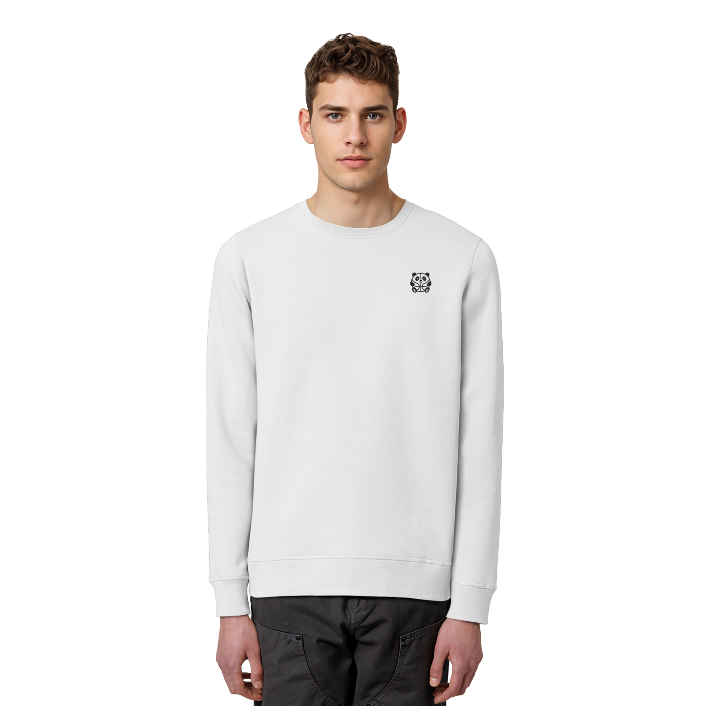 Basketball Panda Backprint - Organic Basic Unisex Sweatshirt