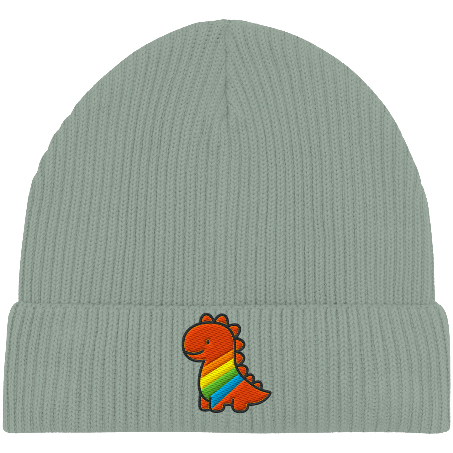 Rainbow Dino - Organic Fisherman Beanie