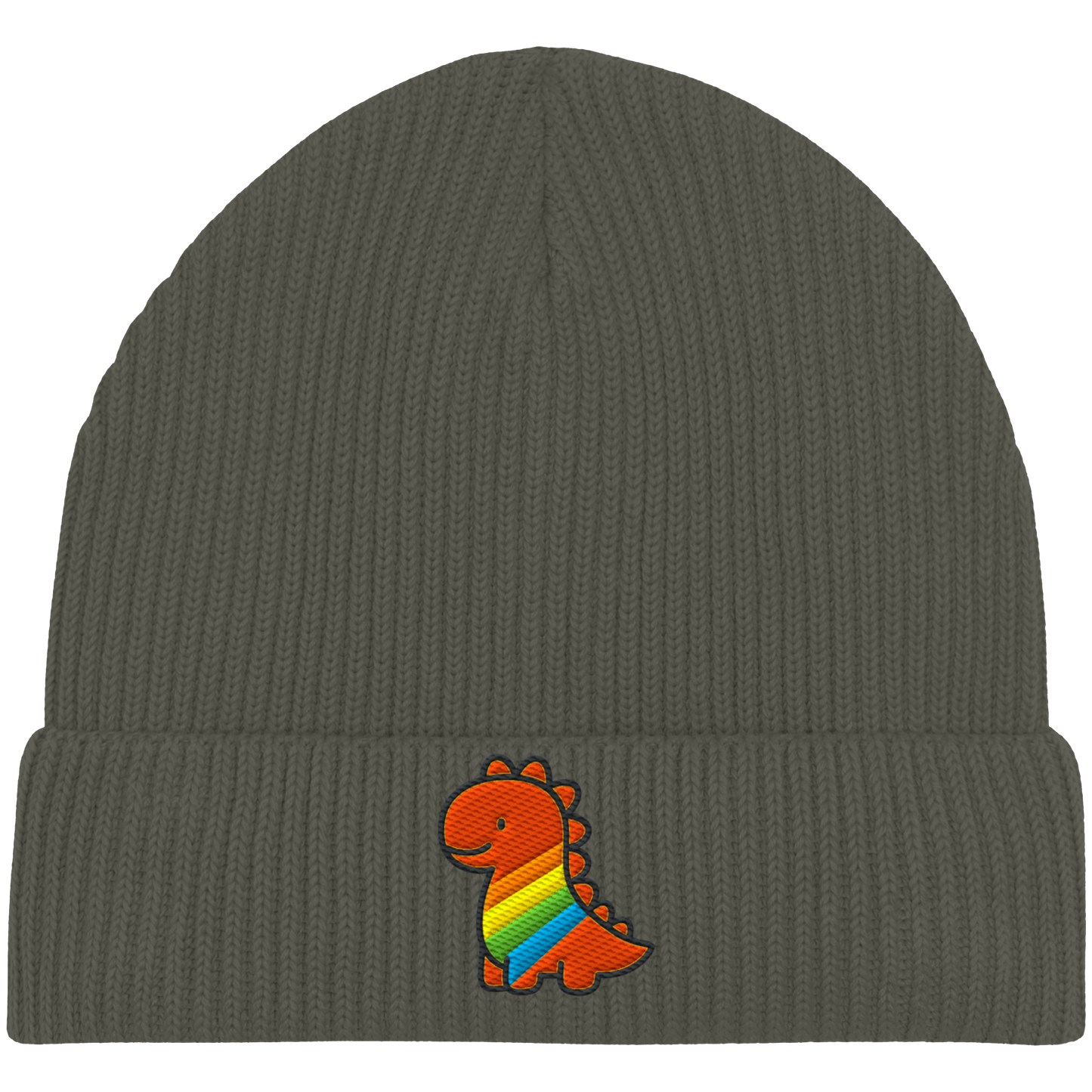 Rainbow Dino - Organic Fisherman Beanie