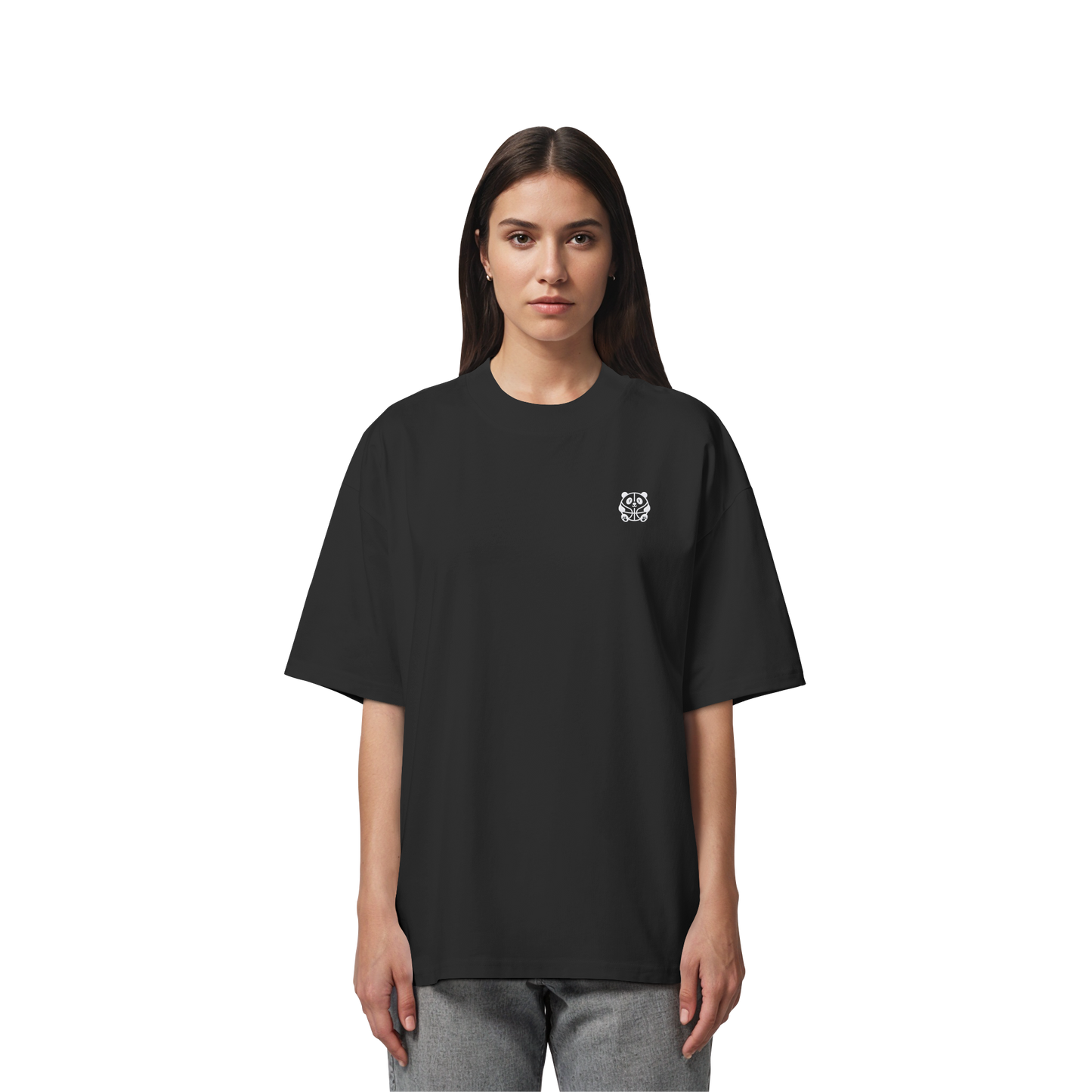 Basketball Panda Backprint - Organic Oversize Shirt