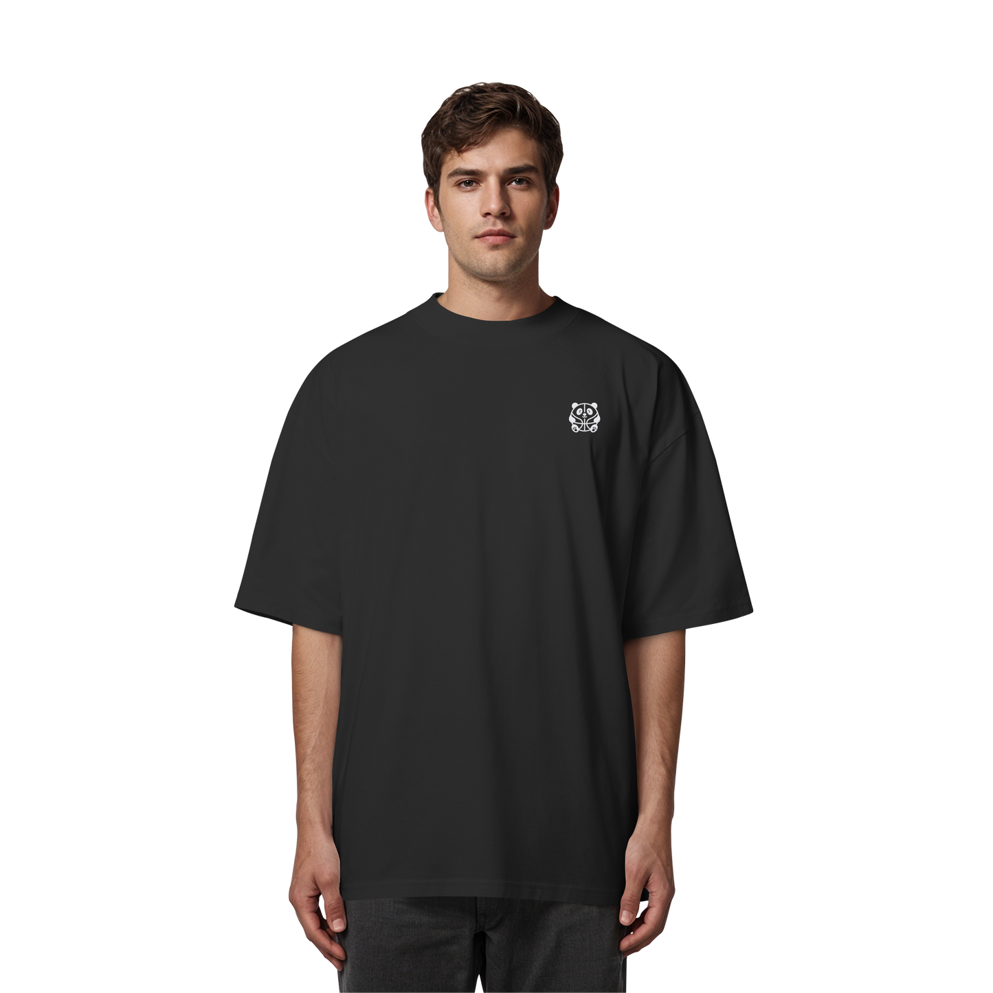 Basketball Panda Backprint - Organic Oversize Shirt