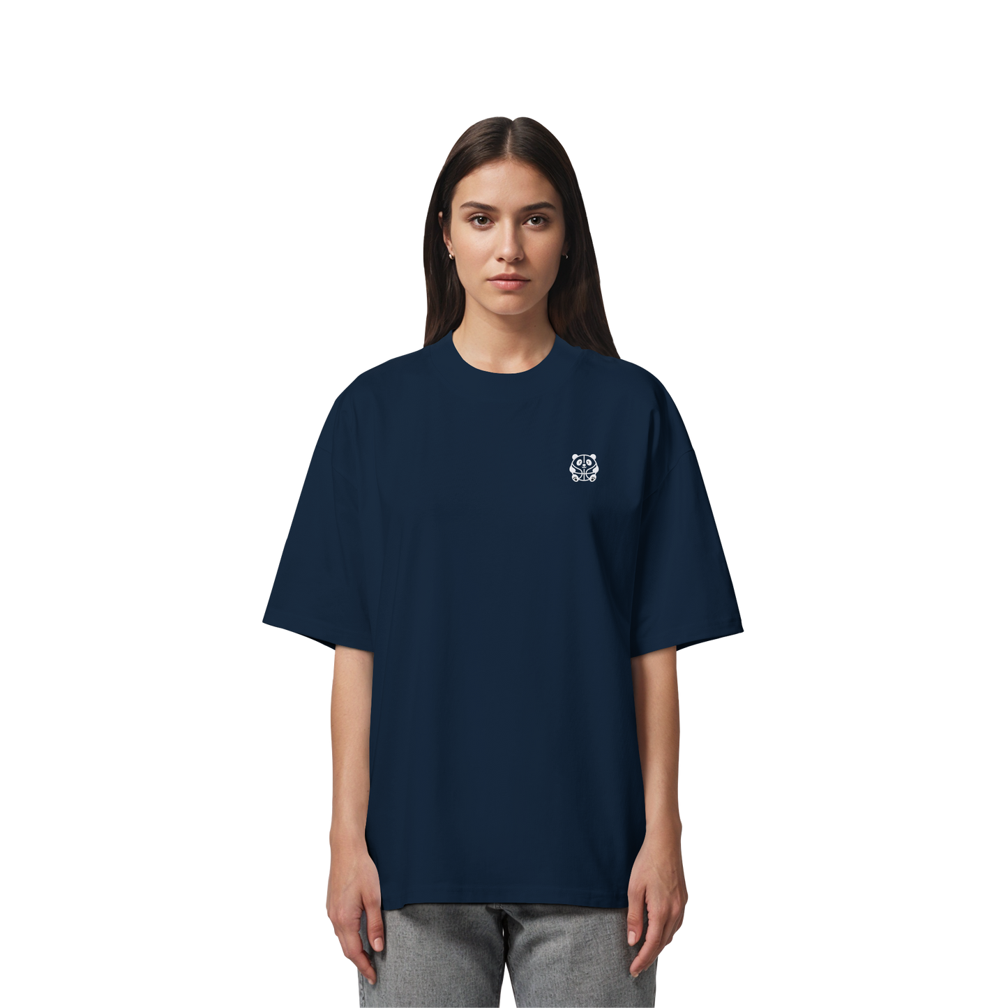 Basketball Panda Backprint - Organic Oversize Shirt