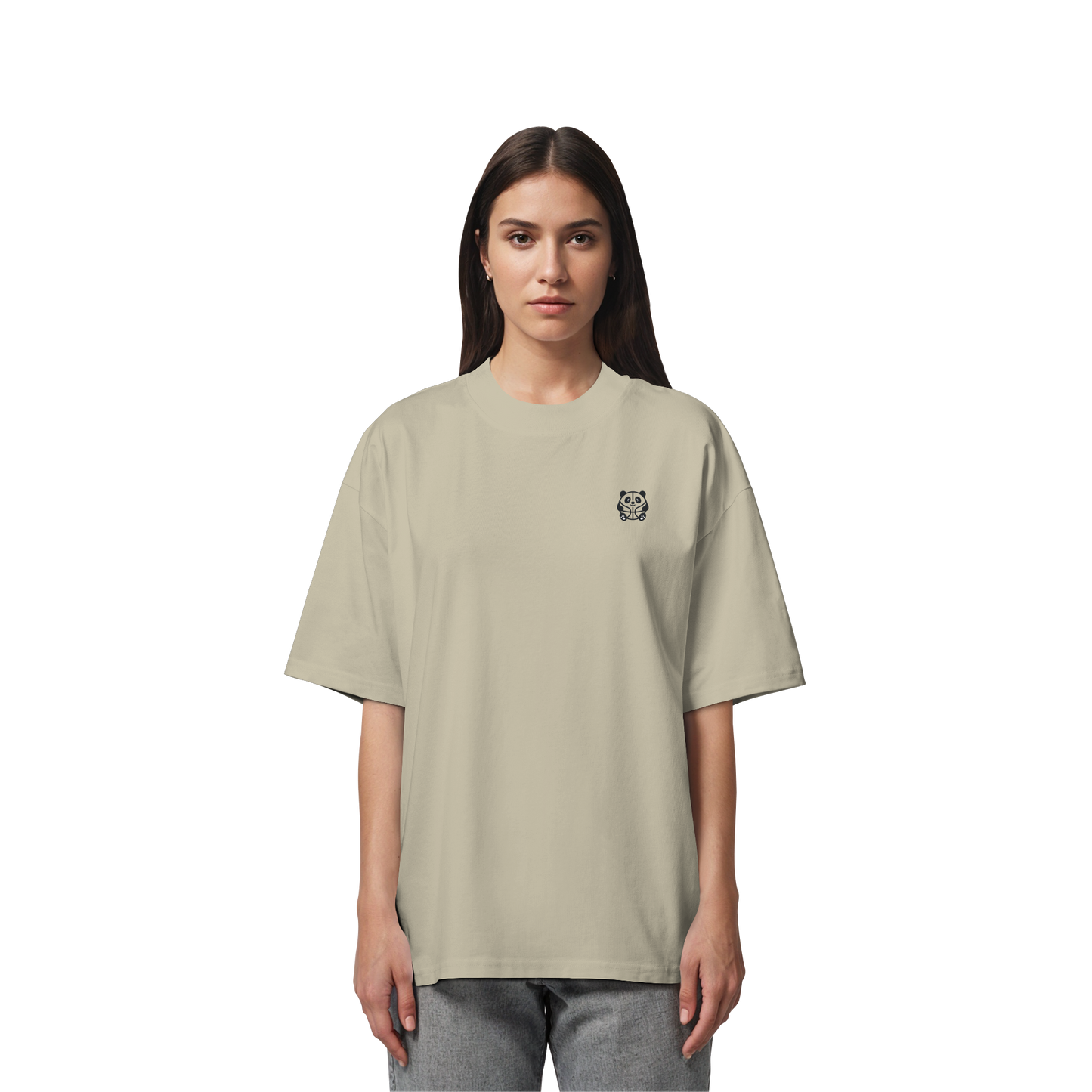 Basketball Panda Backprint - Organic Oversize Shirt
