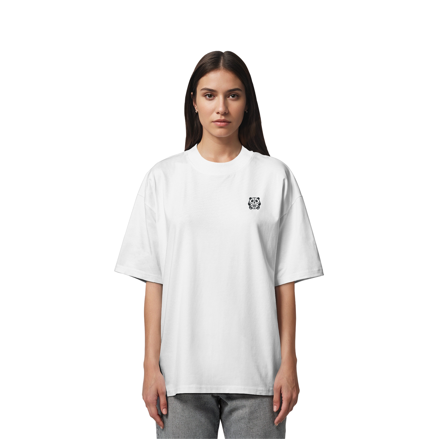 Basketball Panda Backprint - Organic Oversize Shirt