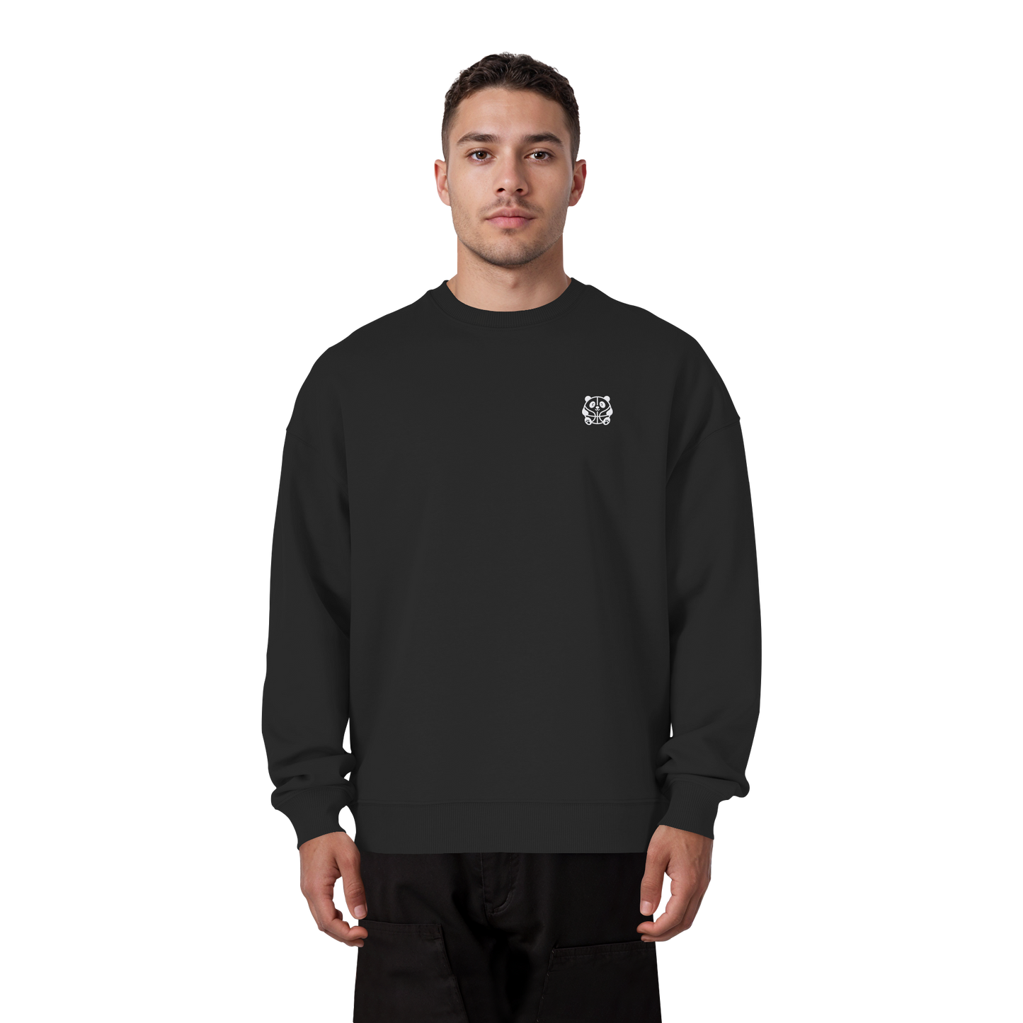 Basketball Panda Backprint - Organic Oversize Sweatshirt