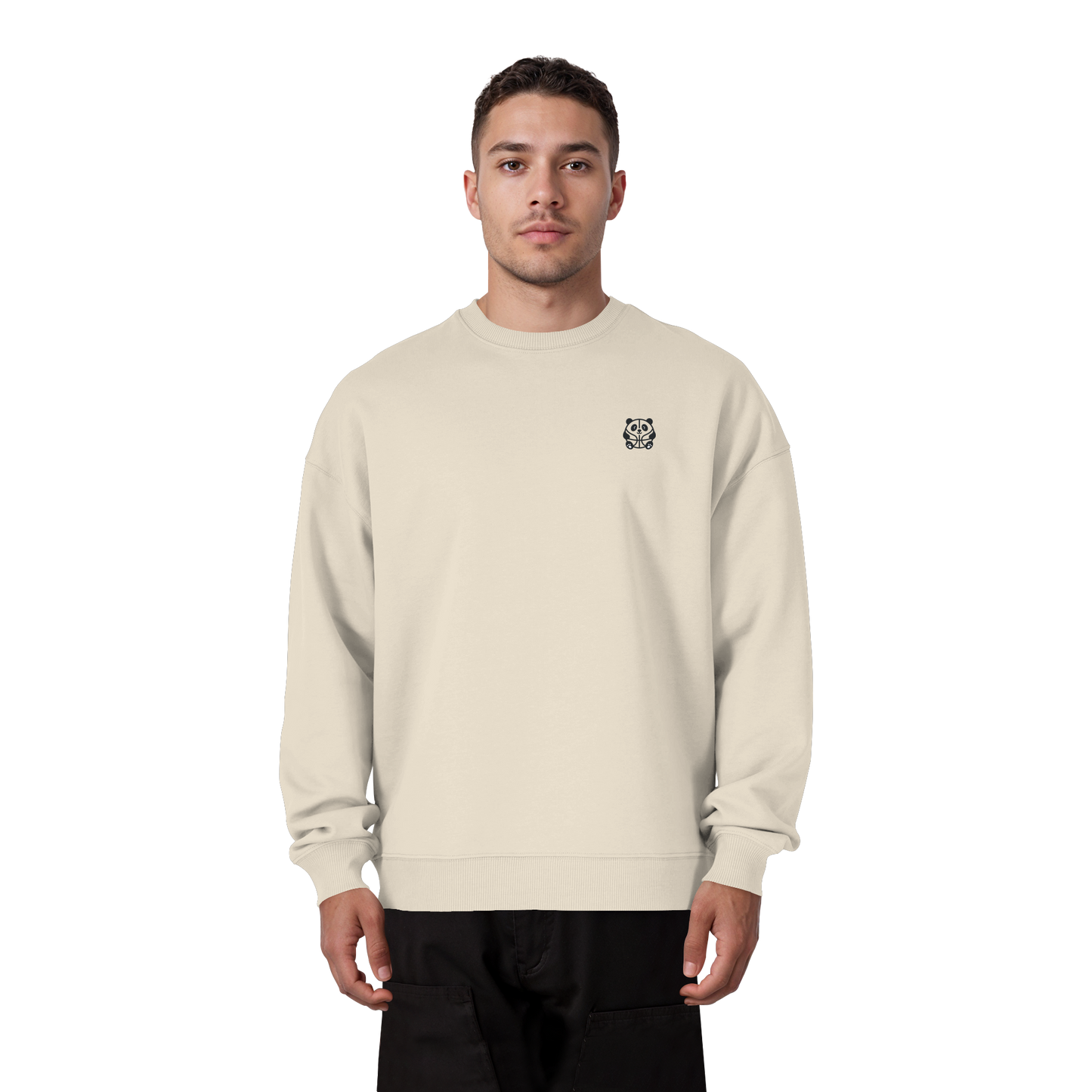 Basketball Panda Backprint - Organic Oversize Sweatshirt