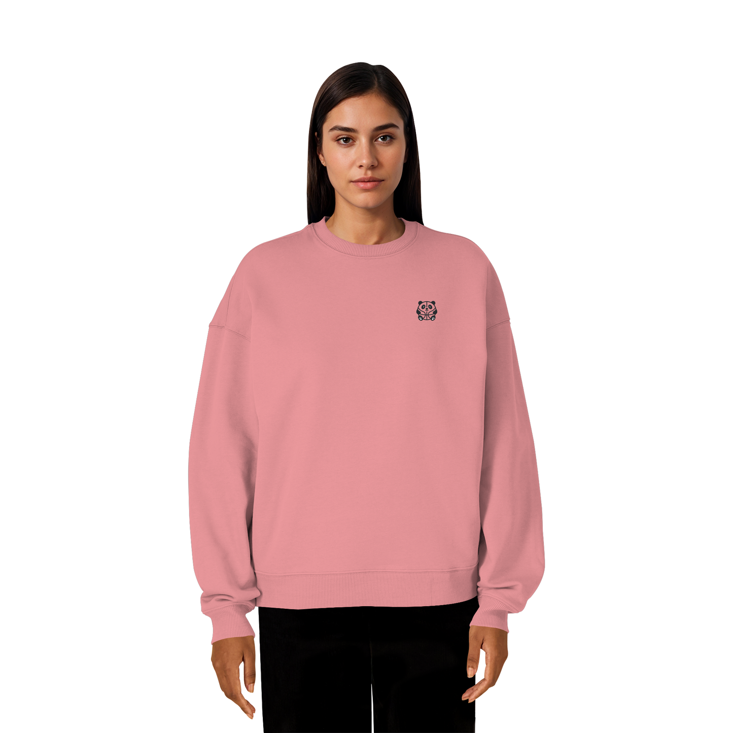Basketball Panda Backprint - Organic Oversize Sweatshirt