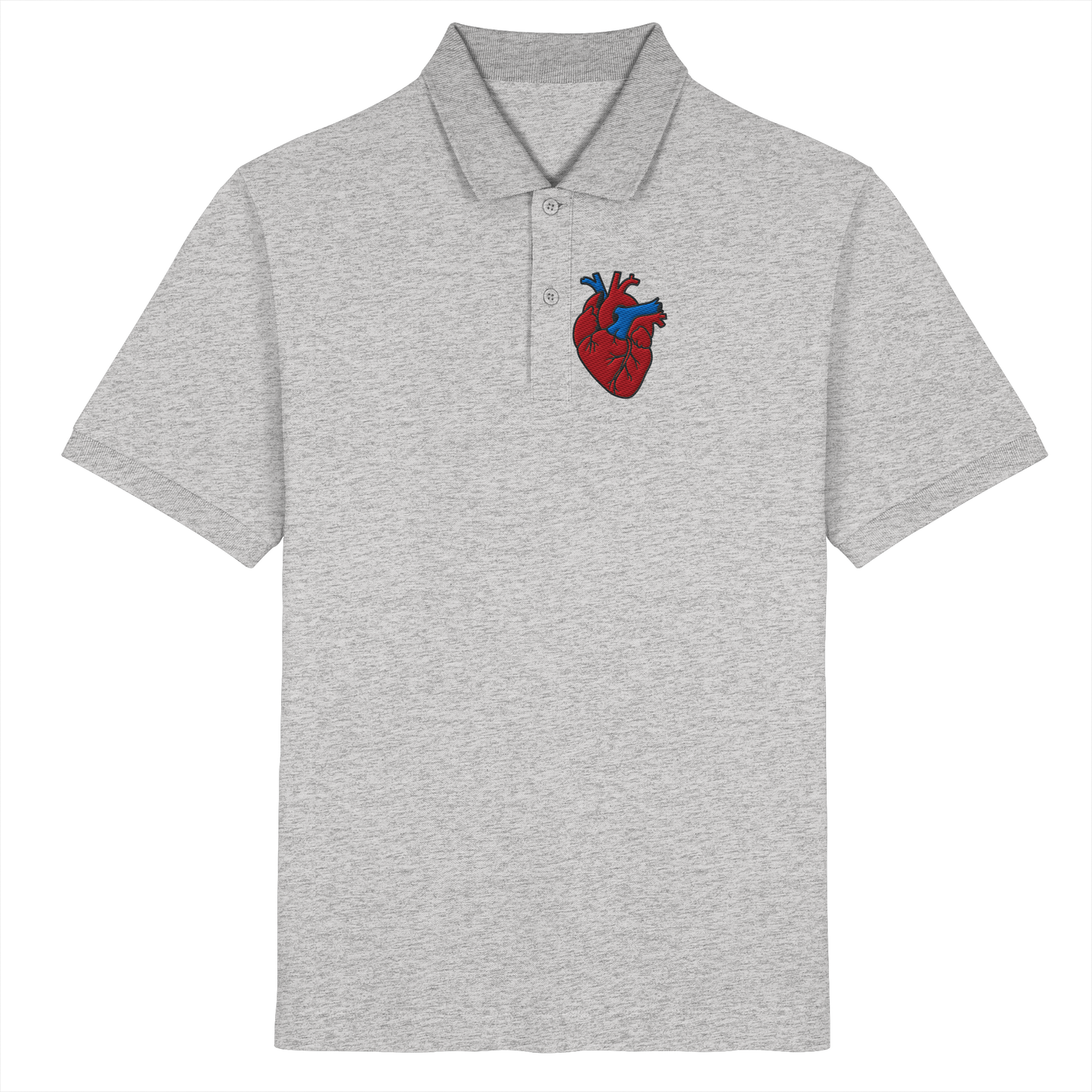 Anatomisch korrektes Herz - Organic Poloshirt