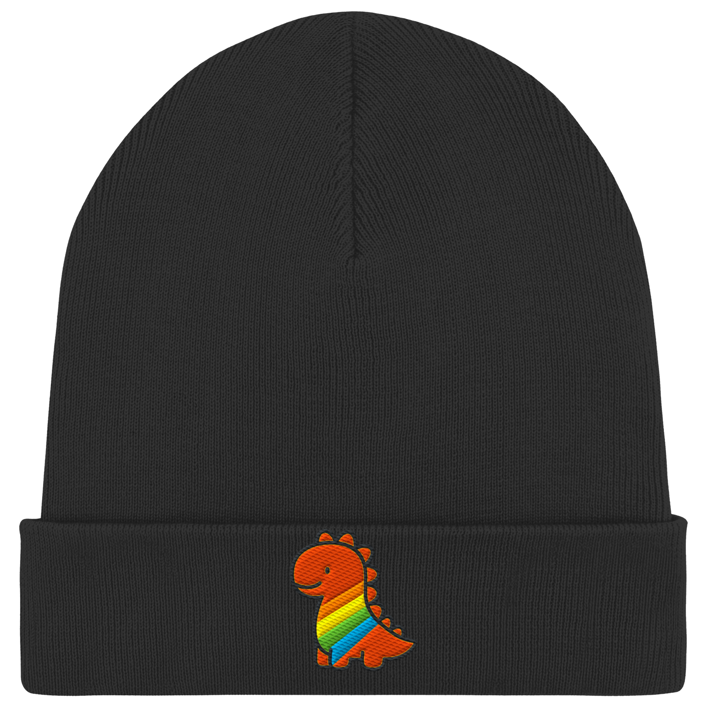 Rainbow Dino - Organic Rib Beanie