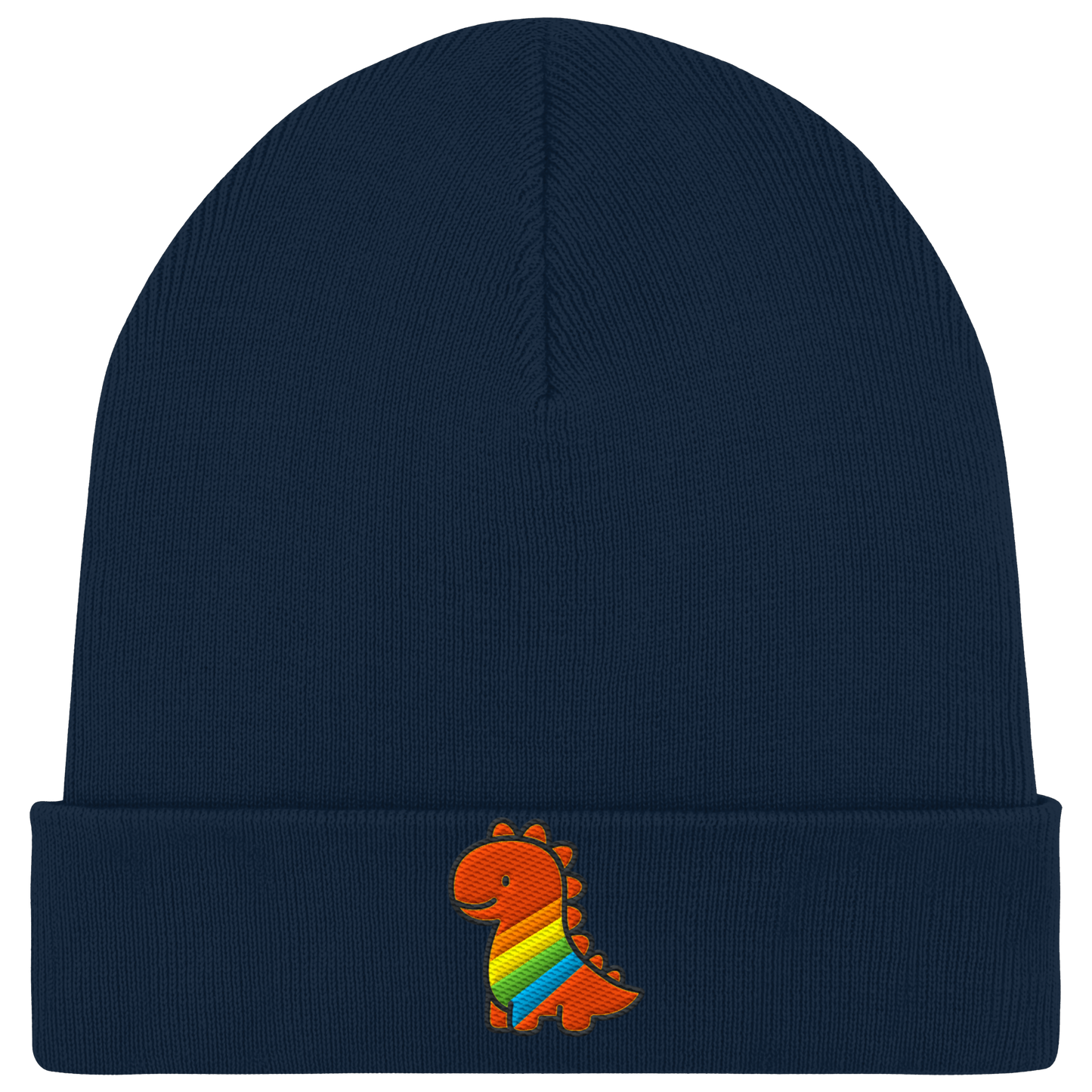 Rainbow Dino - Organic Rib Beanie