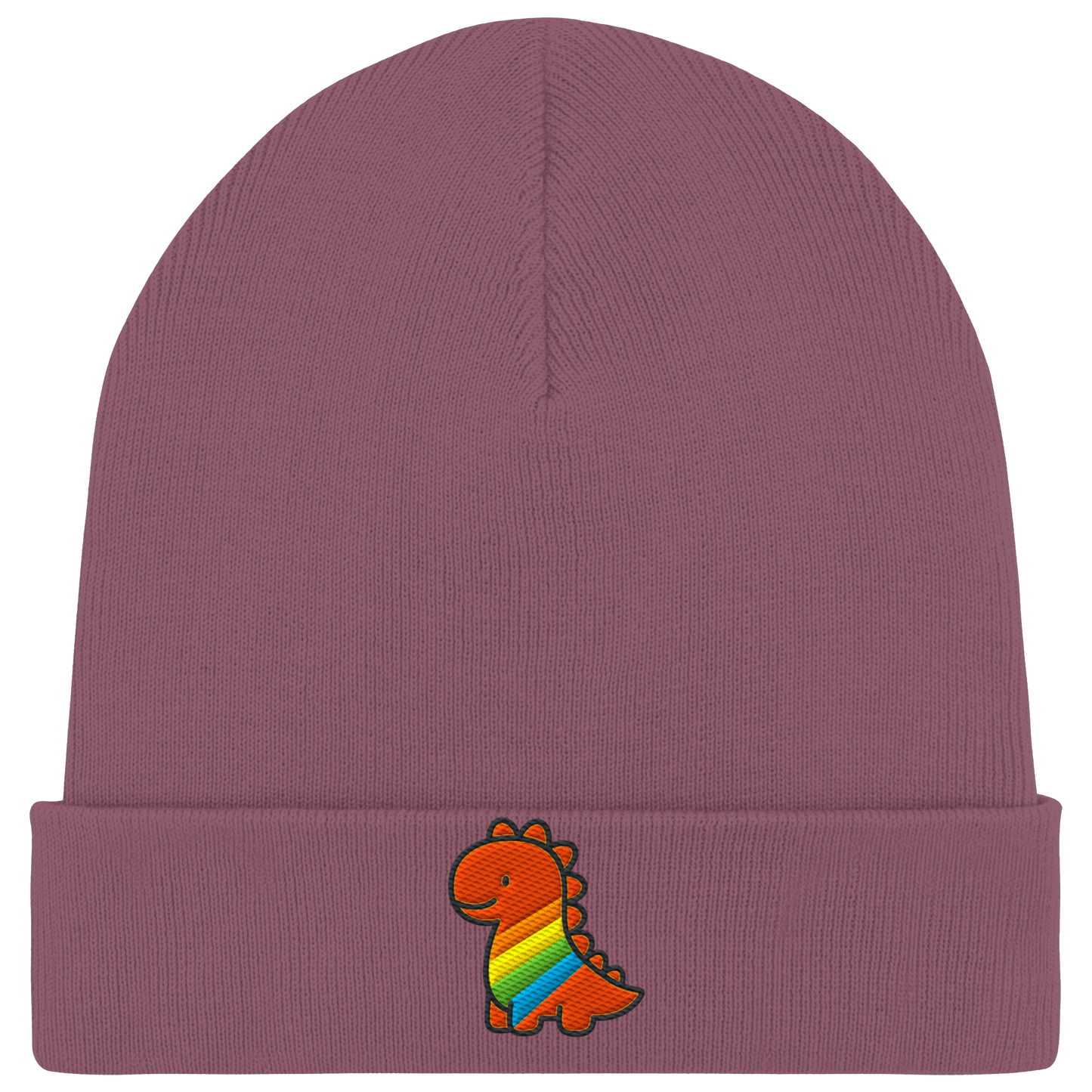Rainbow Dino - Organic Rib Beanie