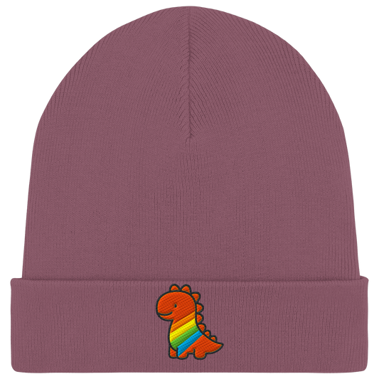 Rainbow Dino - Organic Rib Beanie
