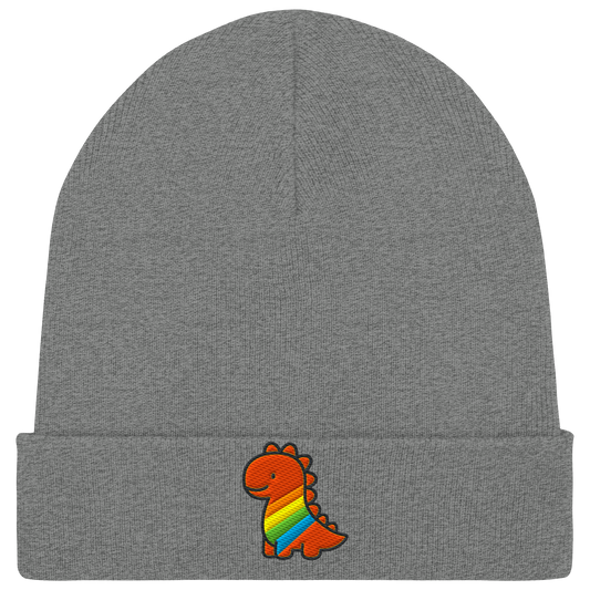 Rainbow Dino - Organic Rib Beanie