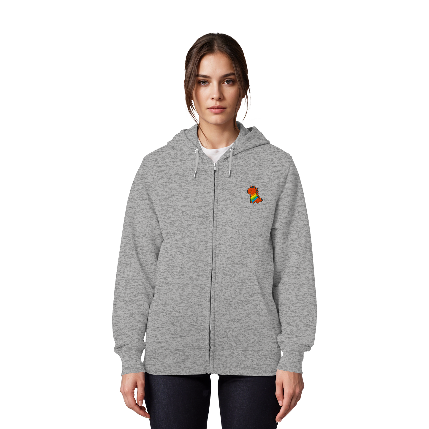 Rainbow Dino - Organic Zipper